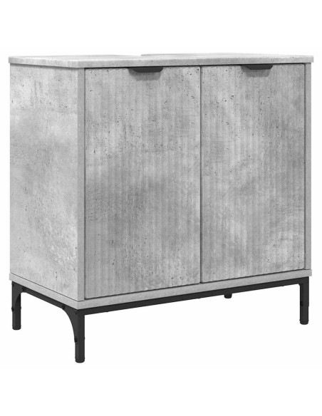 Set di mobili per il bagno con cassetto Grigio cemento