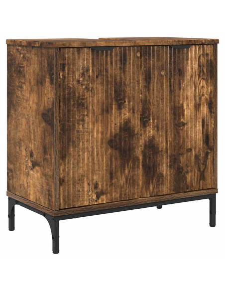 Set di mobili per il bagno con cassetto con porta Rovere fumé