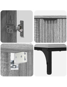 Set di mobili per il bagno con cassetto con porta Grigio Sonoma 2