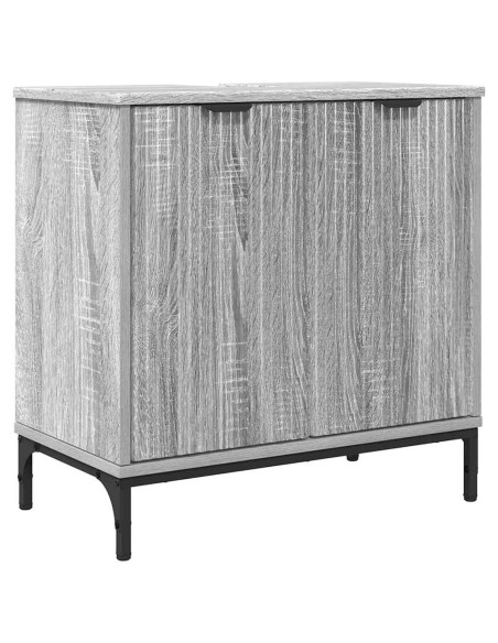 Set di mobili per il bagno con cassetto con porta Grigio Sonoma