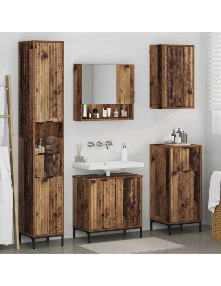 Set di mobili per il bagno con cassetto con porta Legno vecchio