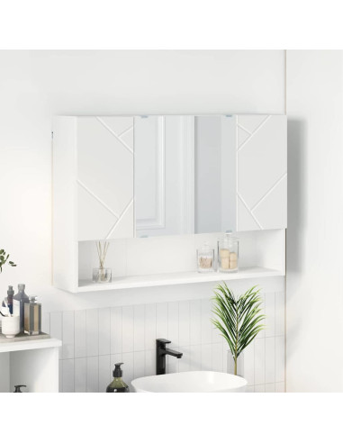 Mobiletto per specchio da bagno Bianco 80 x 17 x 55 cm