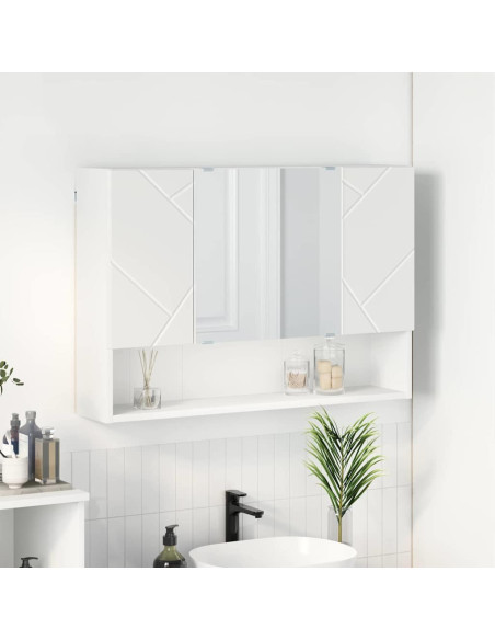 Mobiletto per specchio da bagno Bianco 80 x 17 x 55 cm