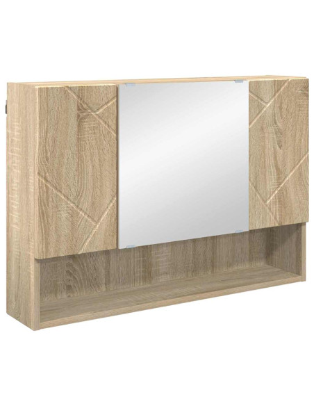 Mobiletto per specchio con porta Rovere Sonoma 80 x 17 x 55 cm
