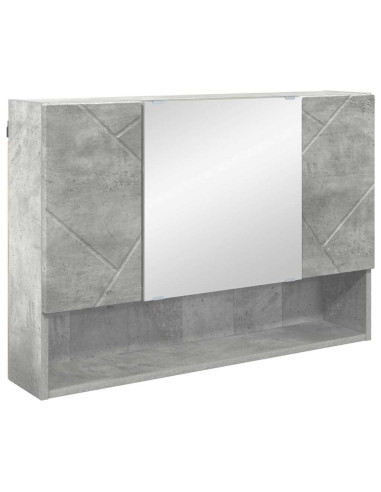 Mobiletto per specchio con porta Grigio cemento 80 x 17 x 55 cm