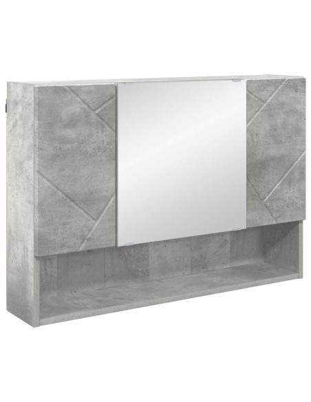 Mobiletto per specchio con porta Grigio cemento 80 x 17 x 55 cm