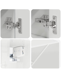 Mobiletto per specchio da bagno Bianco lucido 80 x 17 x 55 cm 2