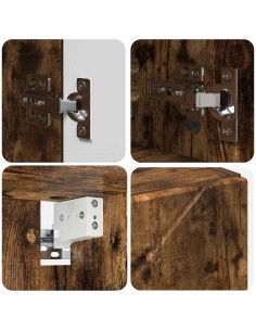 Mobiletto per specchio da bagno Rovere fumo 80 x 17 x 55 cm 2