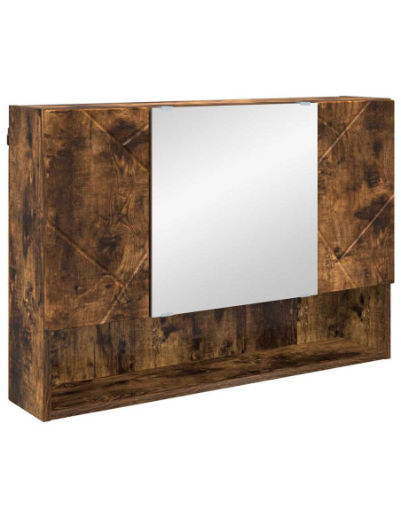Mobiletto per specchio con porta Rovere fumé 80 x 17 x 55 cm