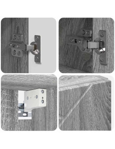 Mobiletto per specchio da bagno Grigio sonoma 80 x 17 x 55 cm 2