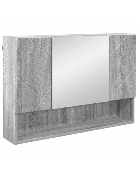 Mobiletto per specchio con porta Grigio Sonoma 80 x 17 x 55 cm