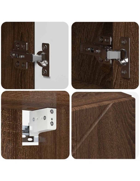 Mobiletto per specchio da bagno Rovere marrone 80 x 17 x 55 cm