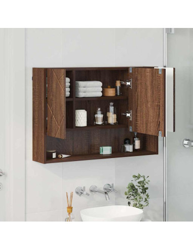 Mobiletto per specchio da bagno Rovere marrone 80 x 17 x 55 cm