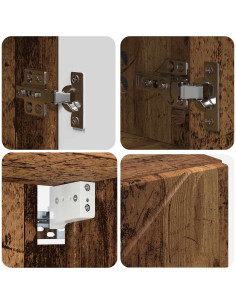 Mobiletto per specchio da bagno Legno vecchio 80 x 17 x 55 cm 2