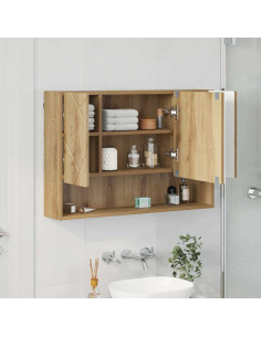 Mobiletto per specchio Rovere artigianale 80 x 17 x 55 cm 2