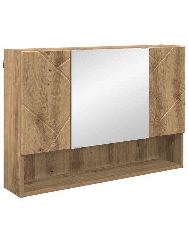 Mobiletto per specchio da bagno con porta rovere artigianale