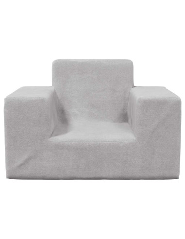 Divano per Bambini Grigio Chiaro in Morbido Peluche