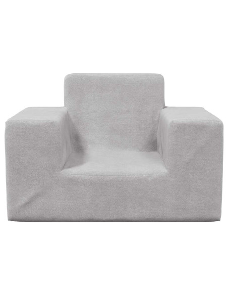 Divano per Bambini Grigio Chiaro in Morbido Peluche