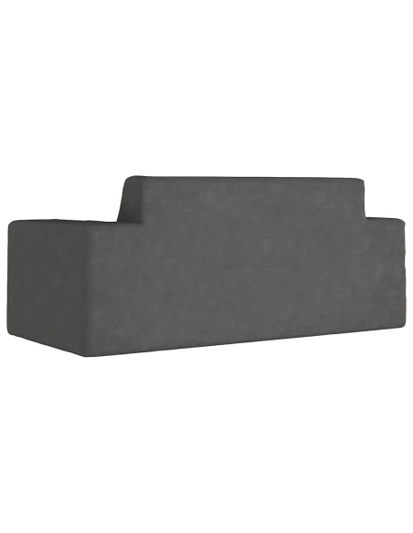 Divano per Bambini a 2 Posti Antracite in Morbido Peluche