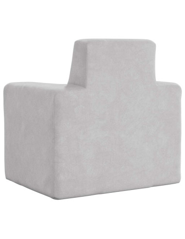 Divano per Bambini Grigio Chiaro in Morbido Peluche