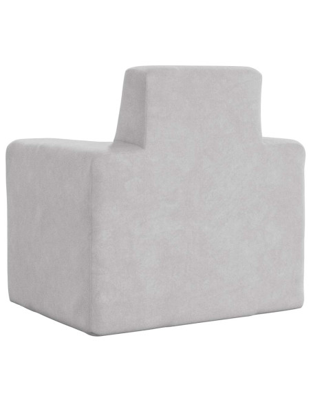 Divano per Bambini Grigio Chiaro in Morbido Peluche