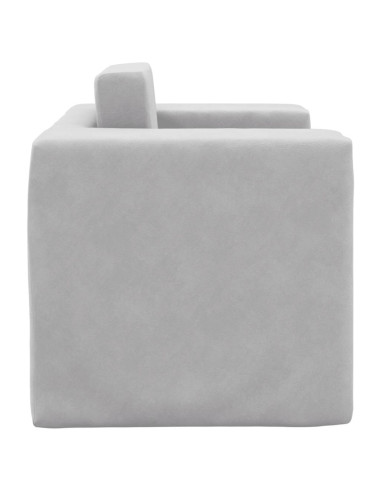 Divano per Bambini Grigio Chiaro in Morbido Peluche