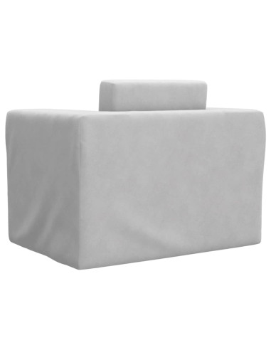 Divano per Bambini Grigio Chiaro in Morbido Peluche