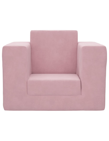 Divano per Bambini Rosa in Morbido Peluche