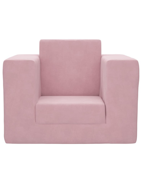 Divano per Bambini Rosa in Morbido Peluche
