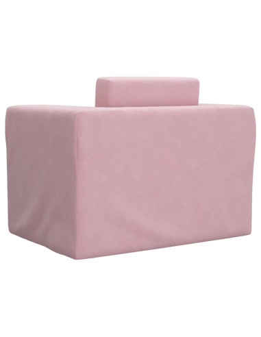 Divano per Bambini Rosa in Morbido Peluche