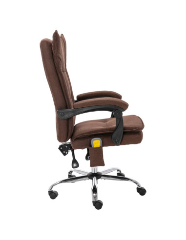 Sedia Massaggiante da Ufficio Marrone in Tessuto