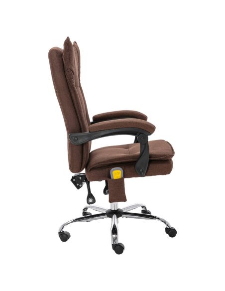 Sedia Massaggiante da Ufficio Marrone in Tessuto