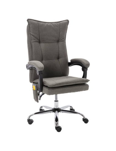 Sedia Massaggiante da Ufficio Grigia in Tessuto
