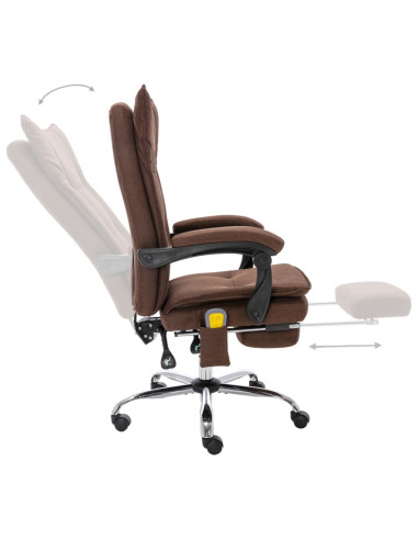 Sedia Massaggiante da Ufficio Marrone in Tessuto