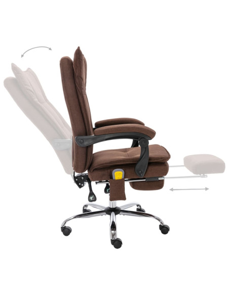 Sedia Massaggiante da Ufficio Marrone in Tessuto