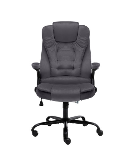 Sedia da Ufficio Grigio Scuro in Velluto