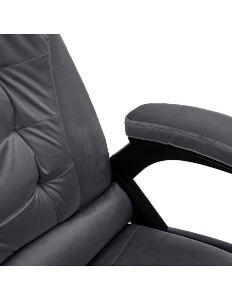 Sedia da Ufficio Grigio Scuro in Velluto