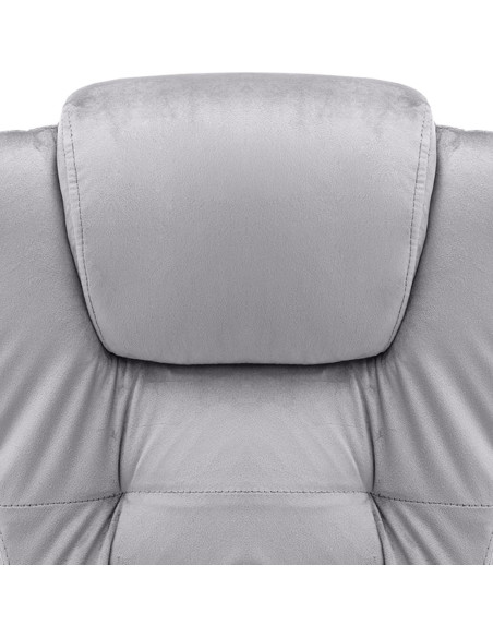 Sedia da Ufficio Grigio Chiaro in Velluto