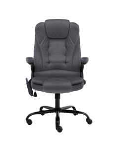 Sedia da Ufficio Massaggiante Grigio Scuro in Velluto 2