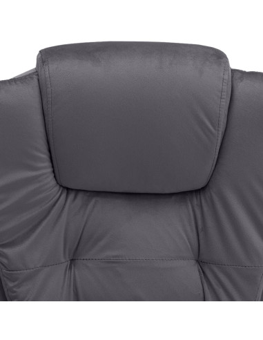 Sedia da Ufficio Massaggiante Grigio Scuro in Velluto