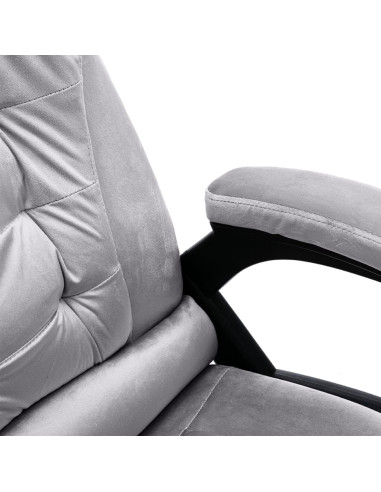 Sedia da Ufficio Massaggiante Grigio Chiaro in Velluto