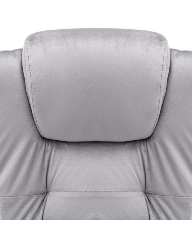 Sedia da Ufficio Massaggiante Grigio Chiaro in Velluto