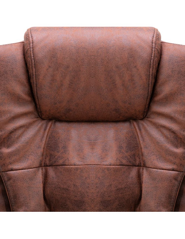 Sedia da Ufficio Marrone Chiaro in Scamosciato