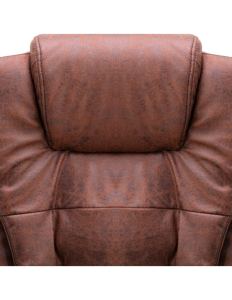 Sedia da Ufficio Marrone Chiaro in Scamosciato