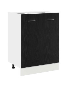 Mobile Base Rovere Nero 60x46x81,5 cm Legno Ingegnerizzato 2