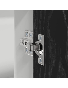 Mobile Base d'Angolo per Cucina con porta Riga Rovere nero 2