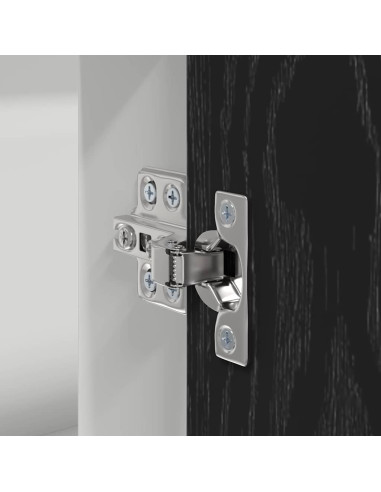 Mobile Base d'Angolo per Cucina con porta Riga Rovere nero