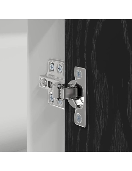 Mobile Base d'Angolo per Cucina con porta Riga Rovere nero