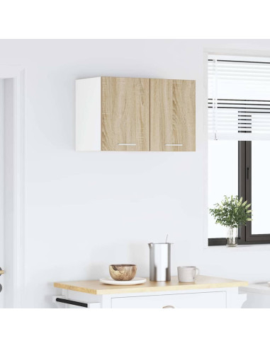 Armadio pensile con porta Riga 2 pcs Quercia Sonoma e Bianca