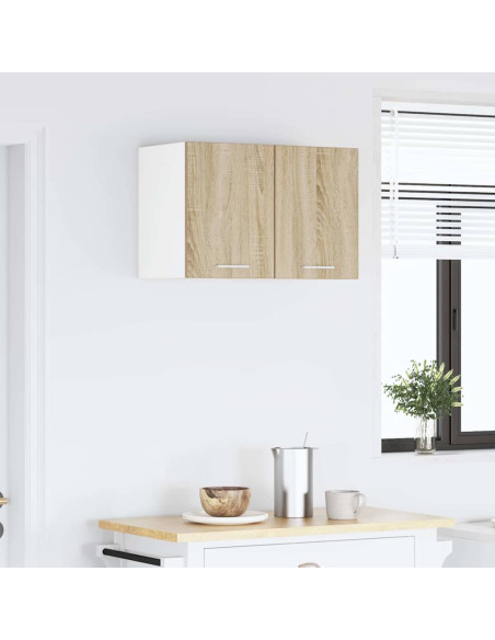 Armadio pensile con porta Riga 2 pcs Quercia Sonoma e Bianca